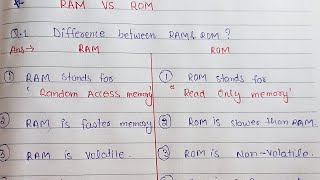 Difference Between RAM and ROM  RAM vs ROM [upl. by Ifill]