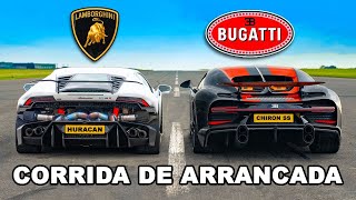 Bugatti Chiron SS vs Lamborghini Huracan de 1800 cv CORRIDA DE ARRANCADA [upl. by Rodolfo]