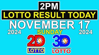 2pm Lotto Result Today November 17 2024  PCSO Swertres Ez2 [upl. by Esli991]