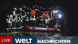 HEFTIGES HOCHWASSER Deiche aufgeweicht  Deutschland kämpft gegen die Fluten  WELT Newsstream [upl. by Nyar]