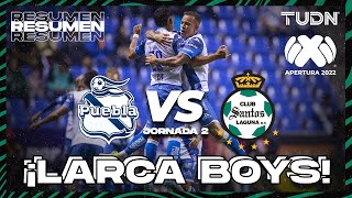 Resumen  Puebla vs Santos  Liga Mx Apertura 22 J2  TUDN [upl. by Ferrand]