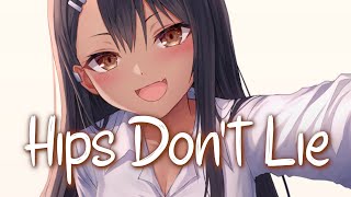 「Nightcore」 Hips Dont Lie  Shakira ft Wyclef Jean ♡ Lyrics [upl. by Yrem]