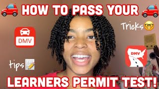 HOW TO PASS YOUR LEARNERS PERMIT TEST TIPS TRICKSamp MORE [upl. by Sulokcin]