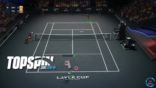 Top Spin 2k25 gameplay  Jannik Sinner vs Frances Tiafoe  Laver Cup  PC FHD 60fps [upl. by Ainiger462]