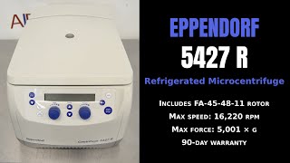 Eppendorf 5427R Refrigerated Microcentrifuge with FA454811 Rotor Item  1263O CENTRI [upl. by Beltran]