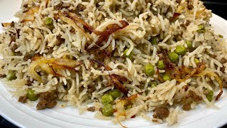 Keema matar pulao recipe  How to make Qeema matar pulao  Pulao recipe [upl. by Einitsed952]