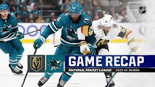 Golden Knights  Sharks 1012  NHL Highlights 2023 [upl. by Keverian]