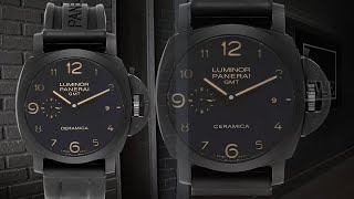 Panerai Luminor 1950 3 Days GMT Ceramic Limited Edition Watch PAM00441  SwissWatchExpo [upl. by Boleyn]