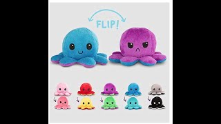 Reversible Octopus Toy Creative Shiny Cute Stuffed Octopus With Light [upl. by Airetnohs]