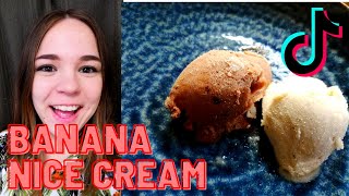 SUPER EASY HEALTHY BANANA NICE CREAM recipe by Kanekocooks on TikTok diet dessert sweets frozen [upl. by Ttemme]