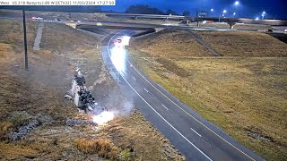 HORROR Iowa Tractor Trailer Takes Ramp WAY Too Fast amp Flips Onto Roof [upl. by Mufi604]