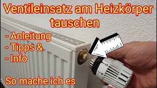 VentilEinsatz am Heizkörper tauschen  So mache ich es Anleitung Tipps amp Info [upl. by Francyne]