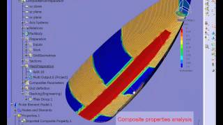 CATIA V5  Composites  Composites design on yacht hull [upl. by Nylirej363]