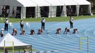 100M Final U15W Jenna Bain 1249 2016 Australian Junior Championships [upl. by Ramiah]