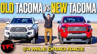 New vs Old Toyota Tacoma Drag Race Does The New 4Cylinder Turbo Beat The Old V6 [upl. by Eanwahs]