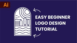 Adobe Illustrator Beginner Tutorial Simple Vector Logos [upl. by Autry898]