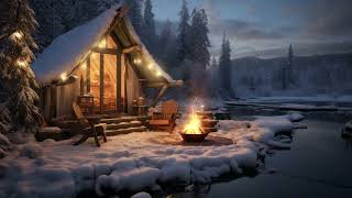 Saxophone Jazz Music in Cozy Tent with Winter Background  Relaxing Jazz Music to Calm Sleep [upl. by Ramoh55]