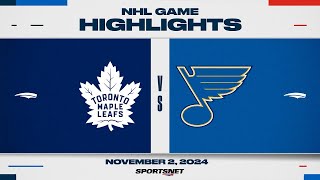 NHL Highlights  Maple Leafs vs Blues  November 2 2024 [upl. by Annet]