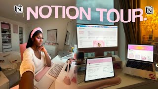 notion mastery 2024 tour 💻 aesthetic study tips amp routine student life with notion pink theme [upl. by Macey274]