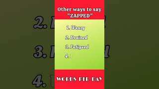 Another word for quotZAPPEDquot englishlearners englishlearning youtubeshorts [upl. by Rosana]