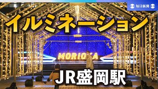 はやぶさ・こまち、光のトンネルも JR盛岡駅でイルミネーション [upl. by Esch40]