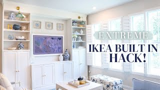 DIY IKEA BUILT IN HACK Affordable Built In Shelves and Cabinets  Alexandra Beuter [upl. by Romaine]