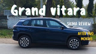 Grand vitara sigma ownership review after two months grand vitara smart hybridwatch before buying [upl. by Landon]