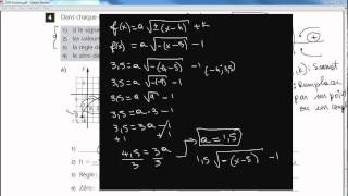 Secondaire 5 SN Québec Trouver la règle de la fonction racine carre à partir dun graphique [upl. by Rasecoiluj]