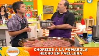 Chorizos a la pomarola hecho en paellera [upl. by Atibat]