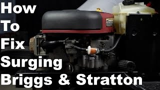 How To Fix Briggs amp Stratton Surging Engine  Nikki Carburetor Cleaning  Motor Hunts UP amp DOWN [upl. by Cassell]