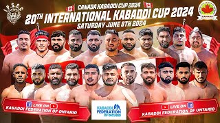 🔴LIVE 20th International Kabaddi Cup 2024  Ontario Kabaddi Federation  June 8th 2024 [upl. by Anaujait]