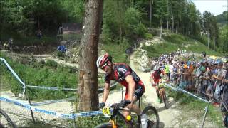 UCI Mountainbike Worldcup Albstadt 2016  Julien Absalon vs Nino Schurter [upl. by Eneles265]