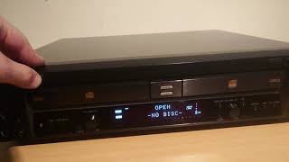 Sony RCDW100 Twin Compact Disc Player Recorder  Demo No sound [upl. by Cerf913]