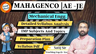 Mahagenco AE JE Mechanical  Detailed Syllabus Analysis  IMP Topics amp Subjects Preparation Plan [upl. by Purity]