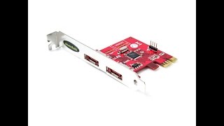 Silicom Image Sil3132 2 port eSATA 3G PCI Express Card shentek 52033 [upl. by Shumway]