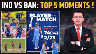 From Hardik Pandyas Stunning Catch to Parags weird Bowling Action IND vs BAN Match Top 5 Moments [upl. by Ise]