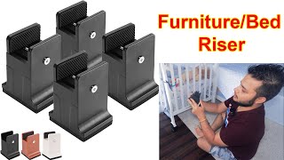 Maximize Your Space with Bed Risers Adjustable Furniture Risers for Extra Storage  Best B [upl. by Brigit]