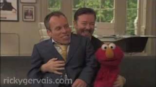 Ricky Gervais with Elmo and Warwick Davis [upl. by Paterson]