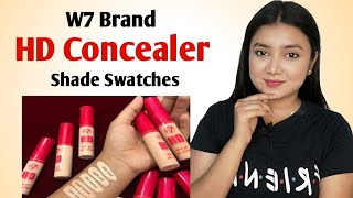 কম দামের কনসিলার  W7 HD Concealer Shade Swatches for Beginners  Makeup tips amp Tricks [upl. by Ireland]