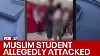 Attack on Muslim student at Chicagoarea middle school caught on camera [upl. by Atikan475]