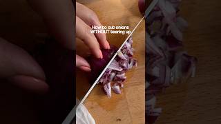 How to cut onions WITHOUT tearing onion onioncutting kitchenhacks [upl. by Eerized]