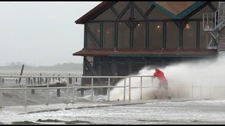 Hurricane Helene  massive storm surge from Cedar key Florida as it happened [upl. by Balliett803]