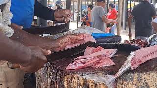 WOW Amazing Skipjack Tuna Fish Cutting Skills In Negombo Fish market [upl. by Nyletak]