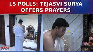 Lok Sabha Phase 2 Tejasvi Surya Offers Prayers At His Residence  BJP South Candidate  Latest News [upl. by Jessee]