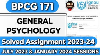 BPCG 171 Solved Assignment 202324  General Psychology  bpcg171 bpcg171ignou bpcg171 [upl. by Peggir]