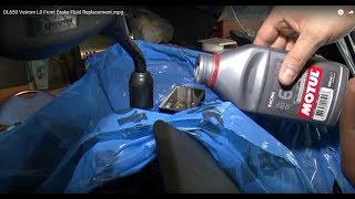 How To Replace Your Motorcycle Front Brake Fluid  DL650 Vstrom L0  Dr Vstrom Brake Series [upl. by Ielhsa]