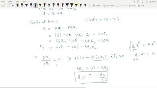 equilibrium in oligopoly market reaction function [upl. by Morry]