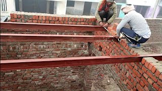 Gater Pathar Ki Chhatt Making Process ll Amazing Home Construction Work l Lal Pathar Lohe Ke Gatar [upl. by Uriia925]