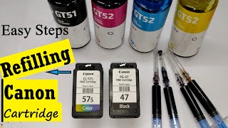 Refilling Canon PG47 amp CL57 Ink cartridge  How to refill Ink Cartridge for Canon E amp MG Series 🔥🔥 [upl. by Metts]