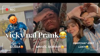 Prank on Vicky😂  Veera hoya gusse😡  Snapchat karke pya kalesh👻😔  Harwinder Kaur  Ruby9606 [upl. by Nadruoj]